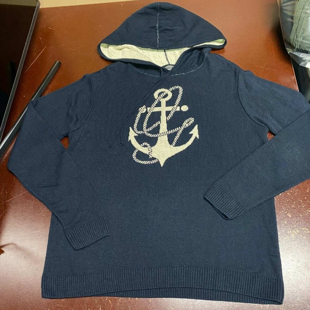 Atlas Mens Blue Comfort Pullover Hoodie Size Large